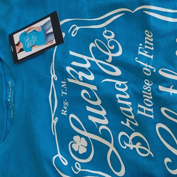 🌻NWT Women's Lucky Brand Turquoise T-shirt - Picture 3 of 5
